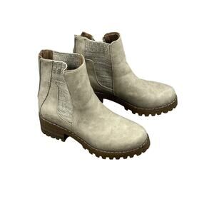 Blowfish Malibu Soft Grey Vegan Leather Ankle Boots Size 8.5